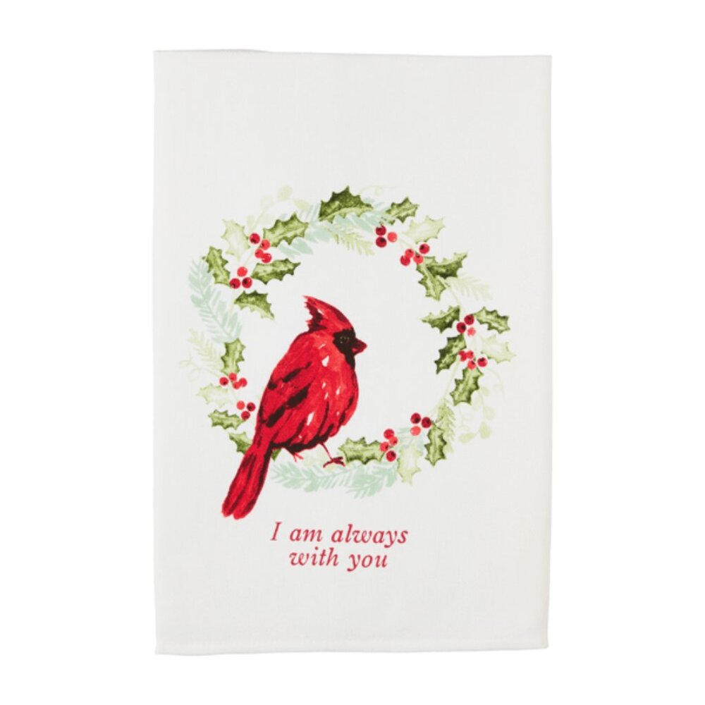 Mud Pie Cardinal " I Am Always With You" Bathroom Hand Towel NEW